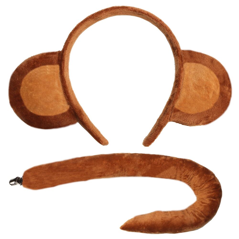 3443 Monkey Ears Headband And Tail Set- Monkey Costume